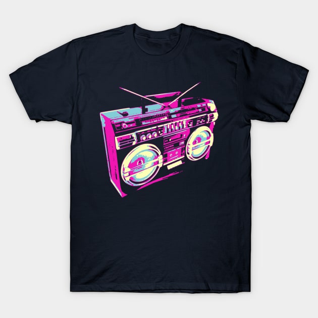 80s Boombox Pop Art T-Shirt by Nerd_art